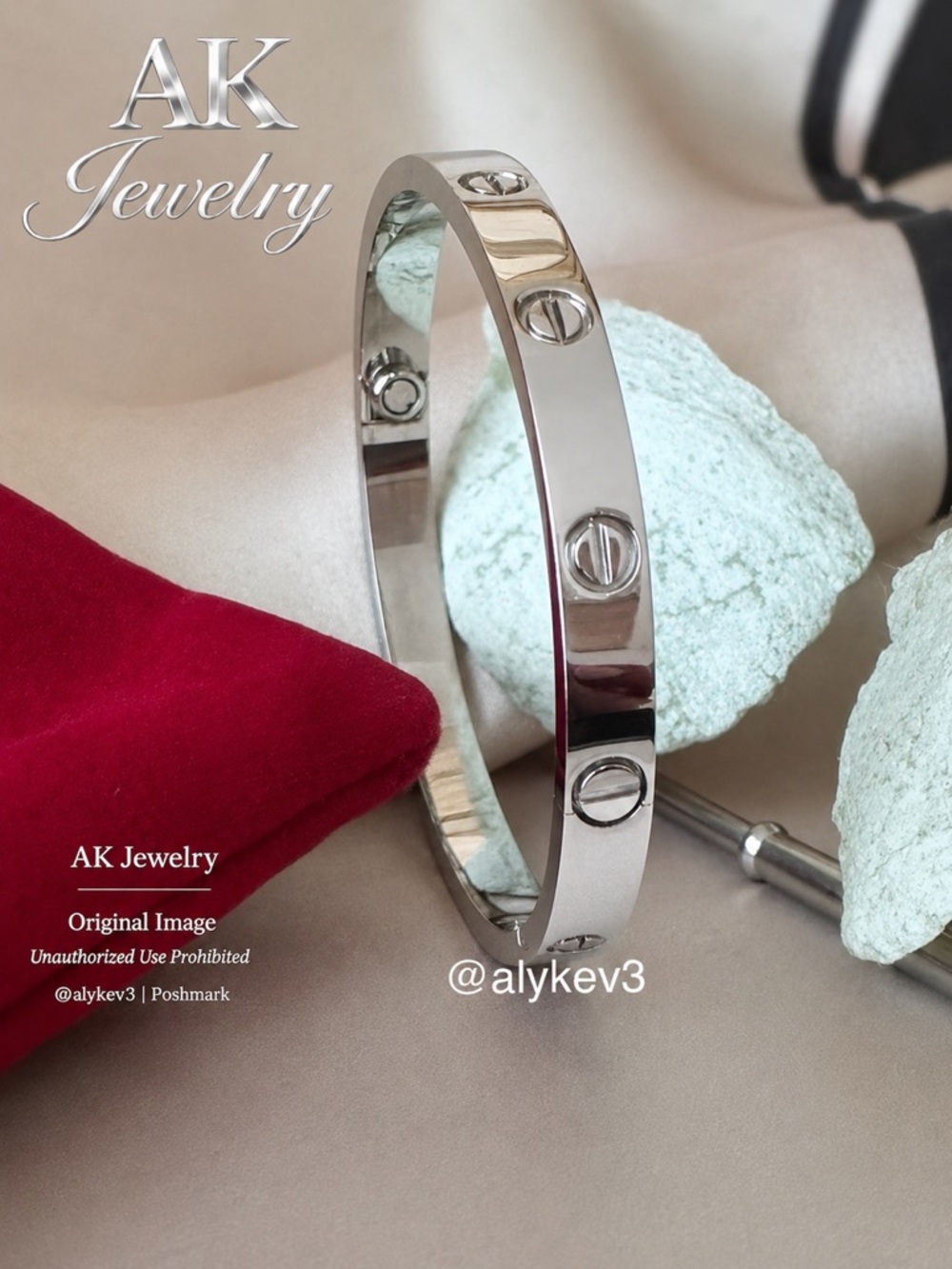 💎LUXURY 16cm Silver Cuff Bangle, Bracelet Complete Secure Screw Closure Fasten